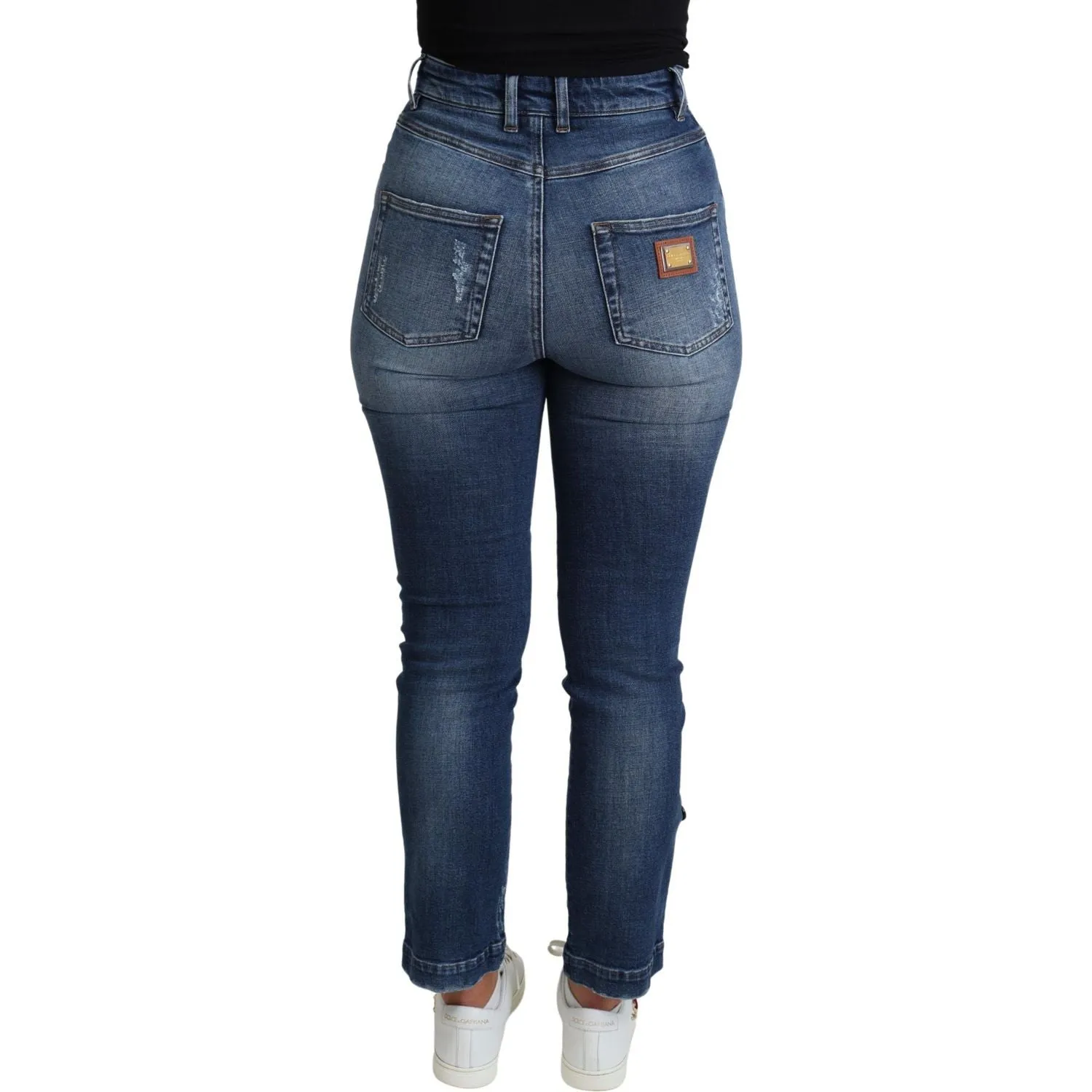 Dolce & Gabbana Embellished High Waist Skinny Denim Jeans