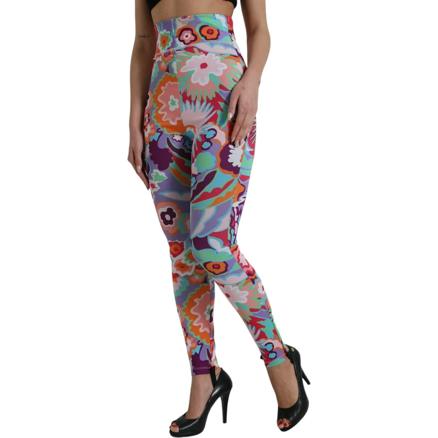 Dolce & Gabbana Enchanting Floral Print High-Waist Leggings