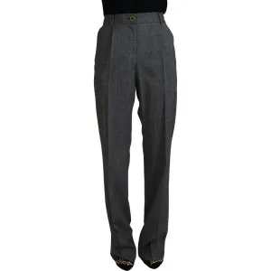 Dolce & Gabbana High-Waist Plaid Virgin Wool Pants