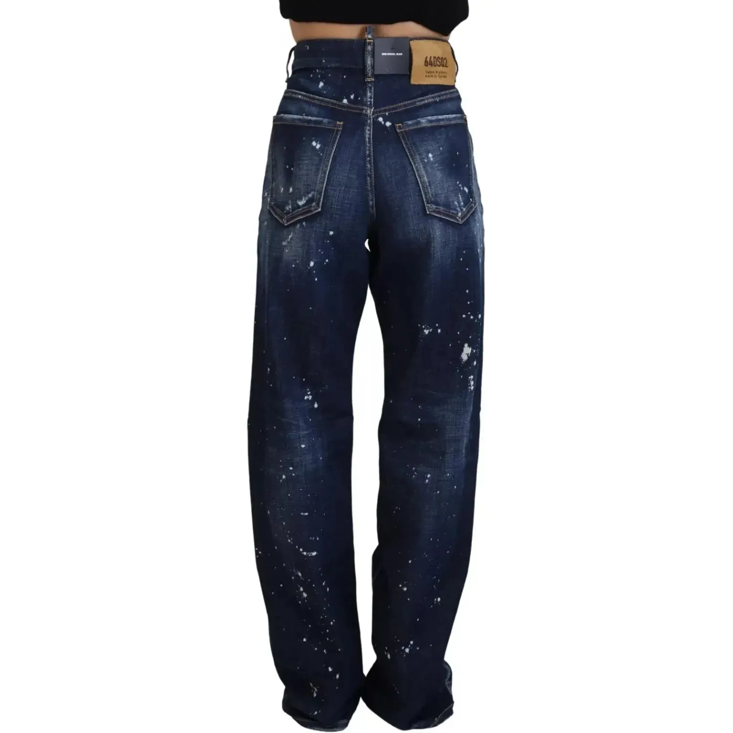 Dsquared² Blue High Waist Tattered Denim Jeans San Diego