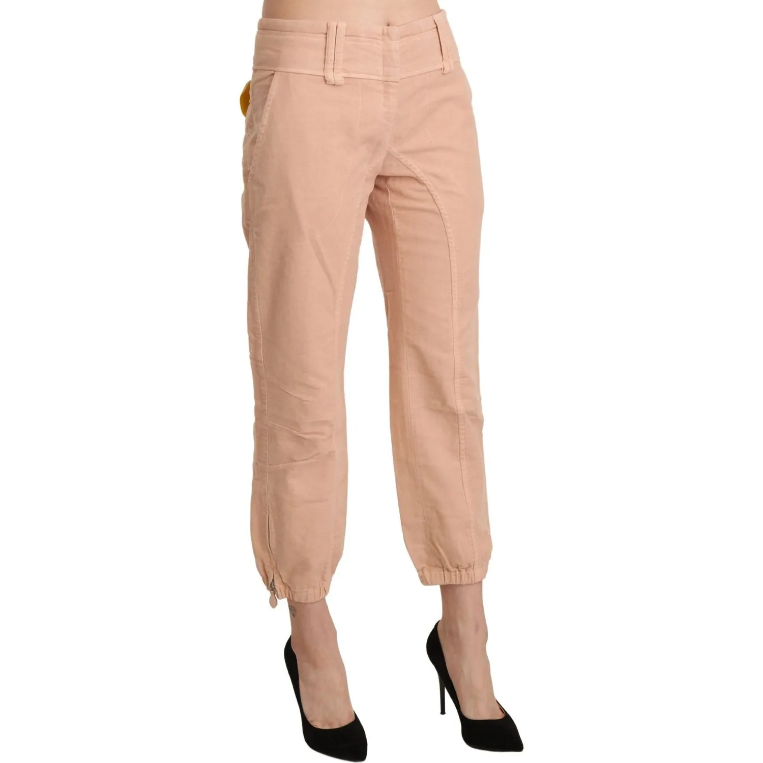 Ermanno Scervino Chic Beige Cropped Cotton Pants