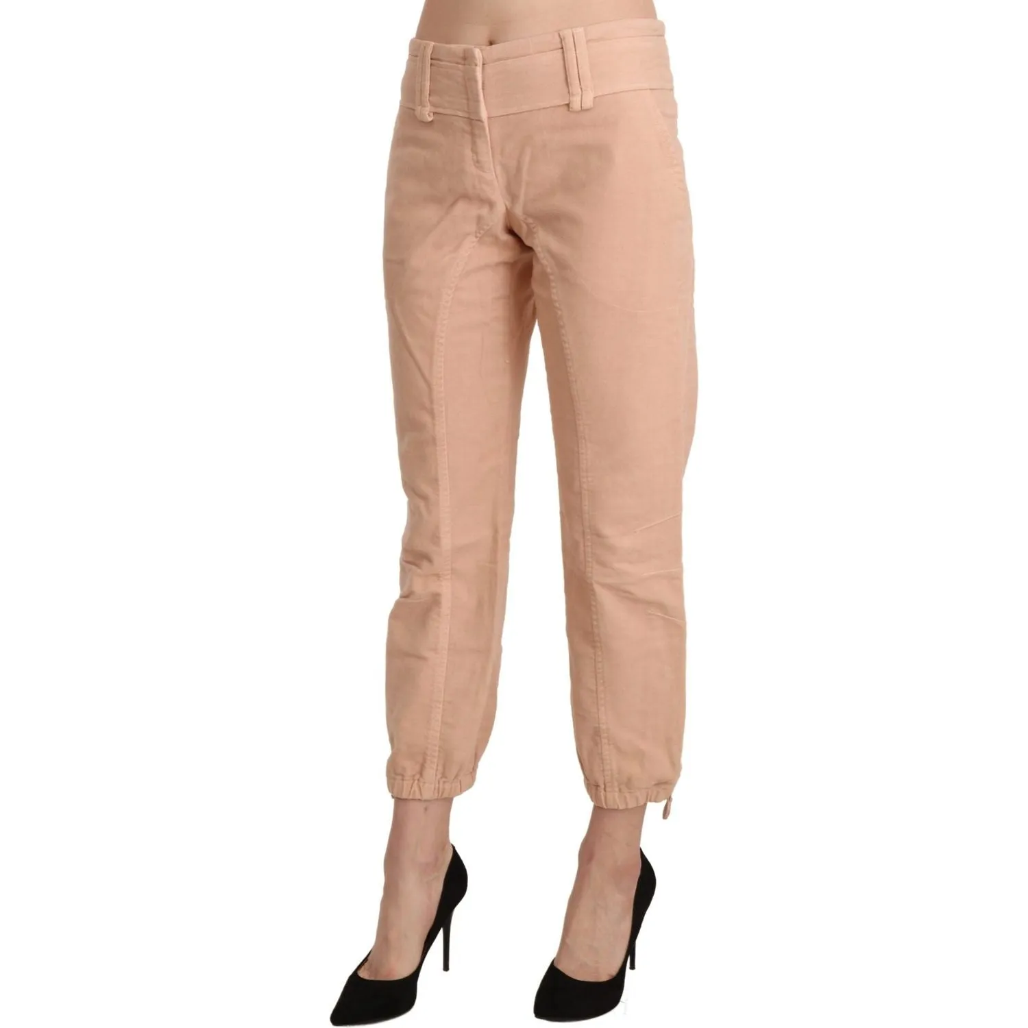 Ermanno Scervino Chic Beige Cropped Cotton Pants