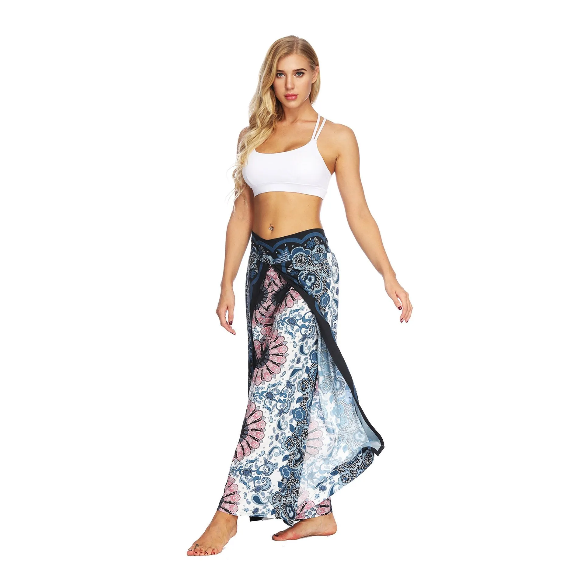 Fashion Ethnic Digital Printing High-waist Wide-leg Yoga Pants Leisure 2