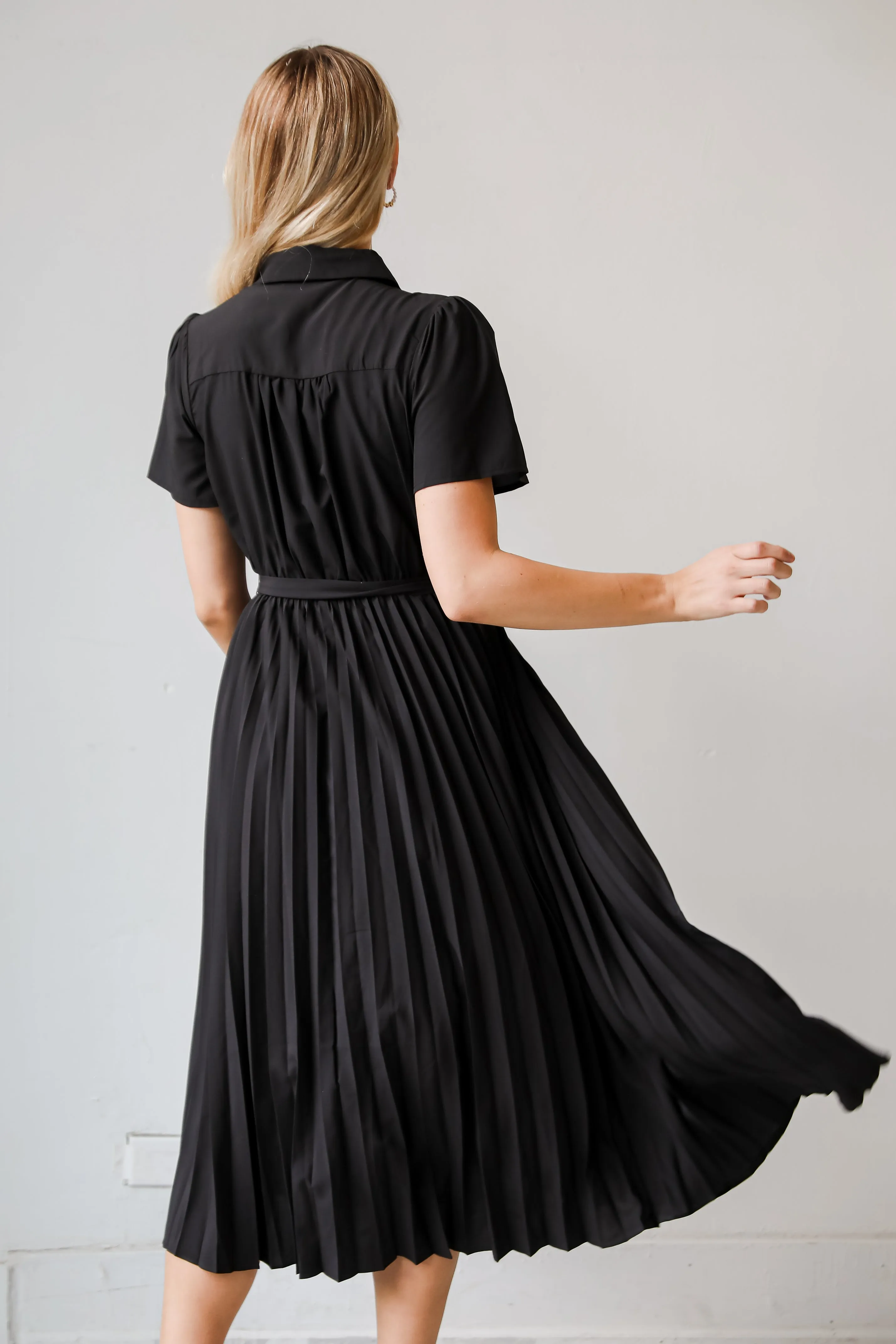 FINAL SALE - Desirable Date Pleated Midi Dress