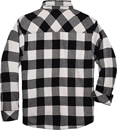 FLANNEL QUILTED SHERPA LINED JACKET (WHITE/BLACK #5)