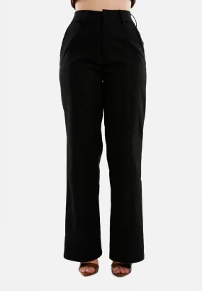 Flared Hem High Waist Pants