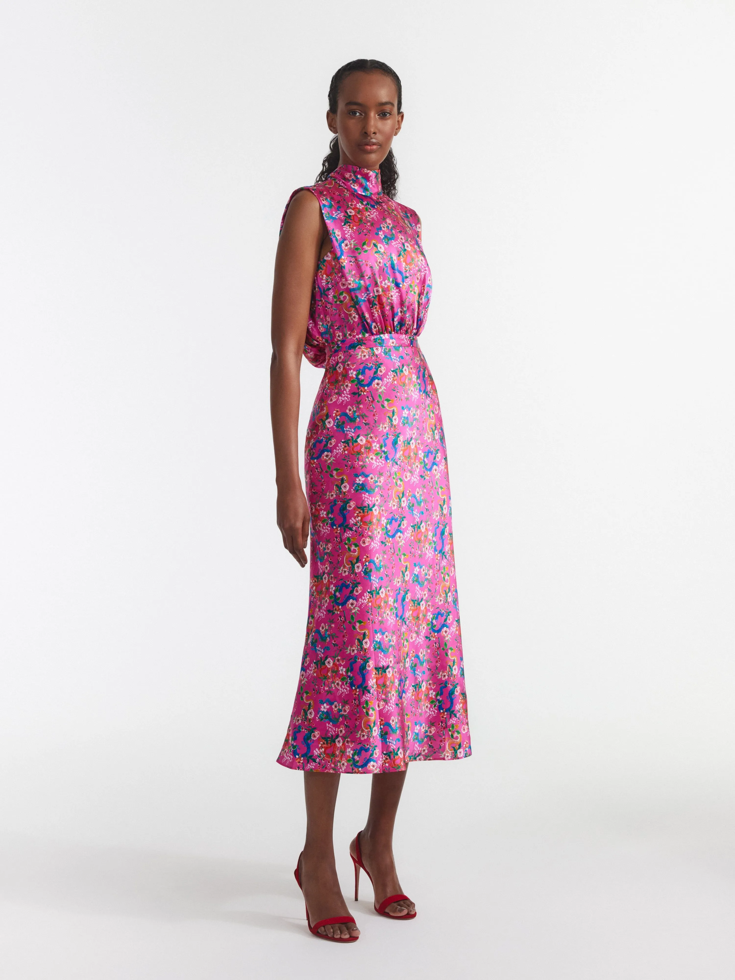 Fleur Midi Dress in Blossom Hidden Dragon