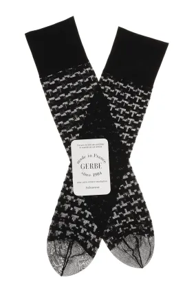 GERBE PIED DE POUL Black Knee Highs