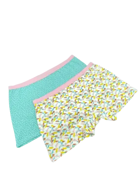 Girls cotton printed hot short Underwear - Pack of 2