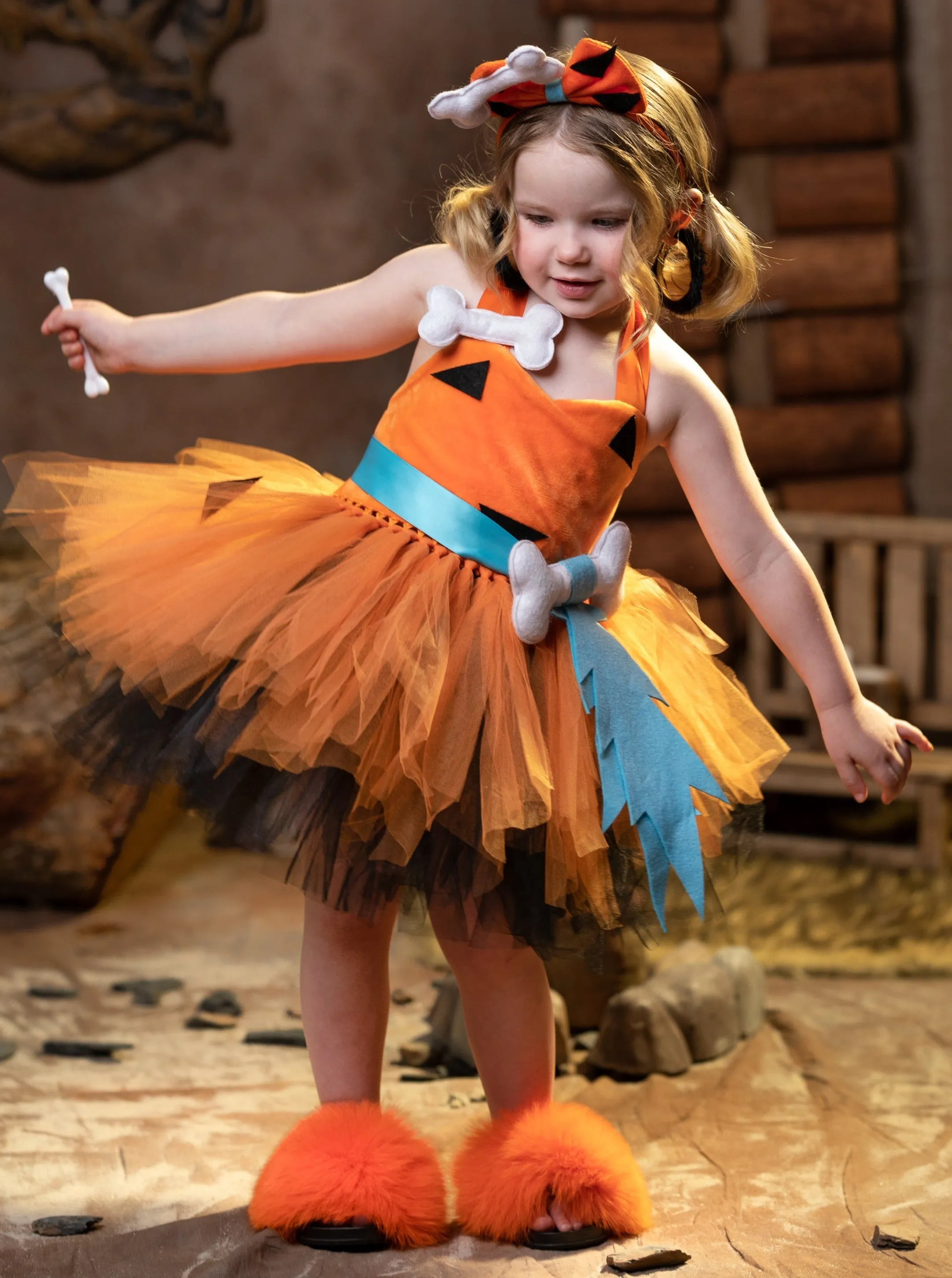 Girls Stone Age Cutie Tutu Costume Dress