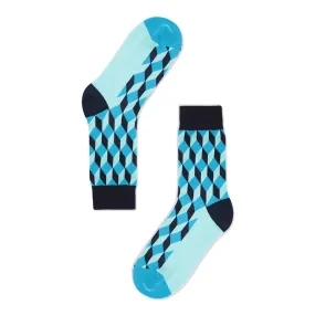 Golden Rabbit Unisex Crew Socks - Cube Ice - Large