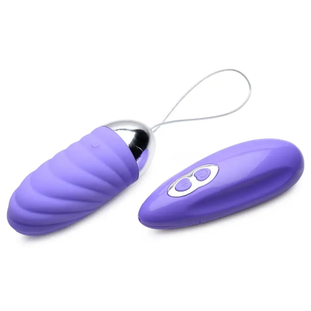 Grape Gasm 36x Swirled Vibrating Remote Control Egg