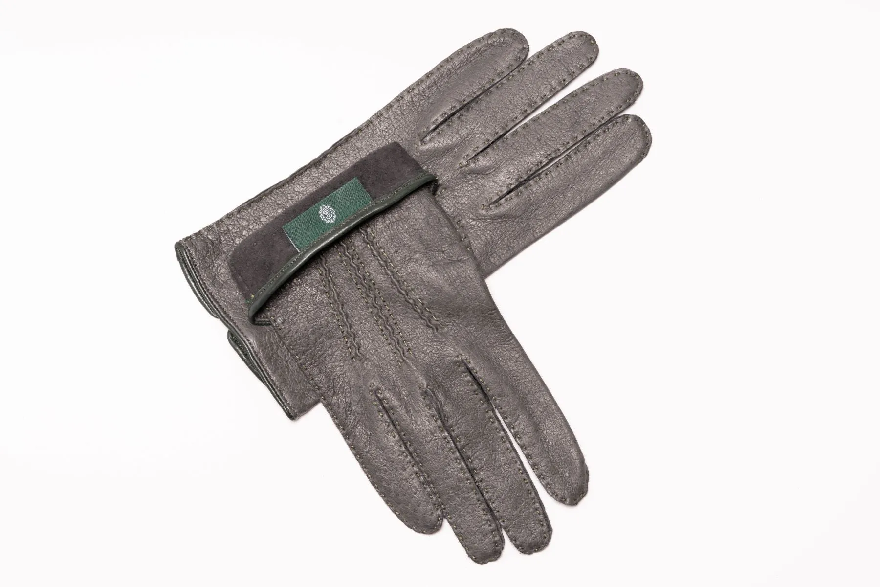 Gray Unlined Peccary Gloves