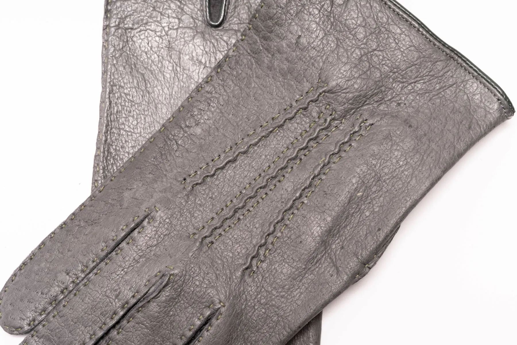 Gray Unlined Peccary Gloves