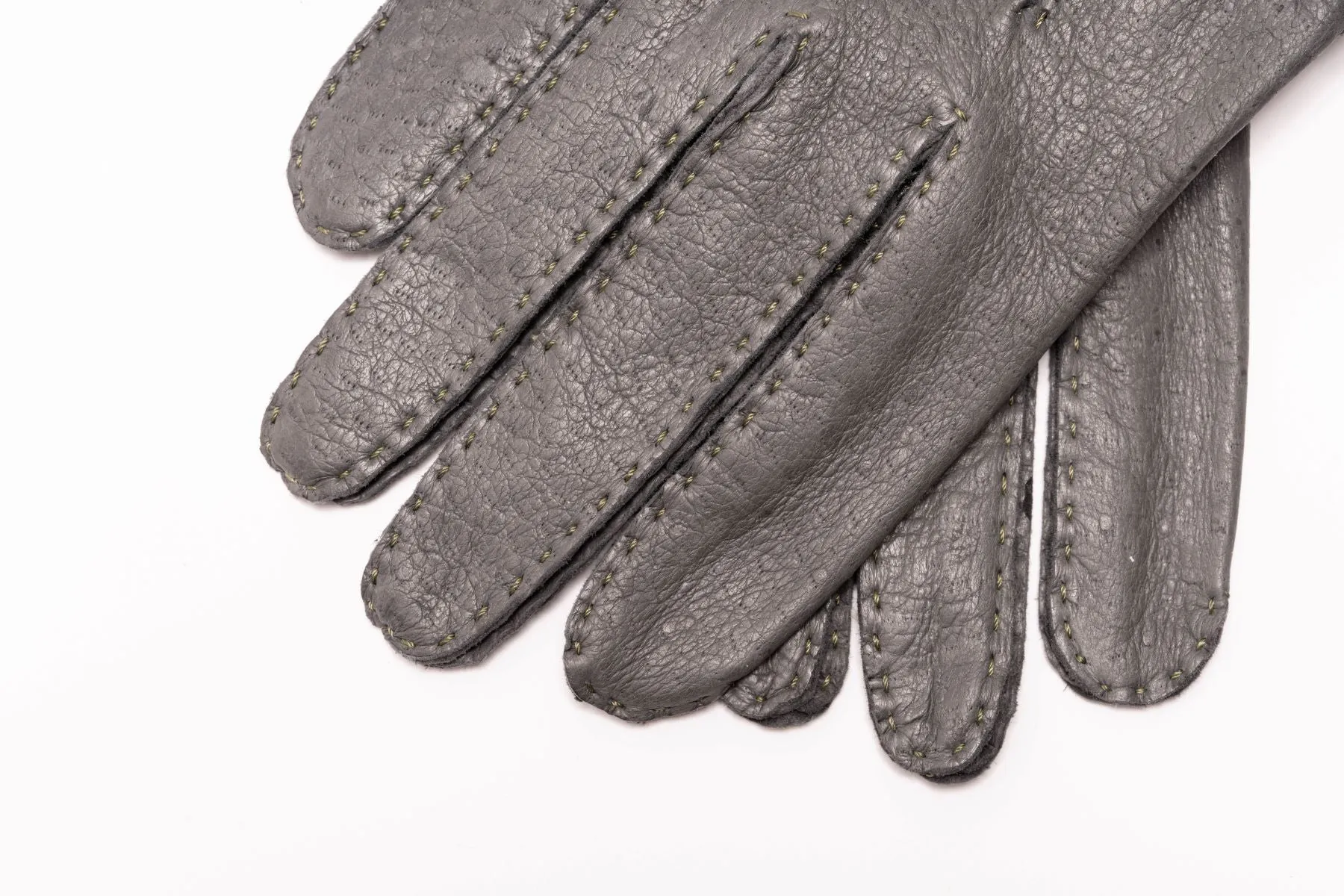 Gray Unlined Peccary Gloves