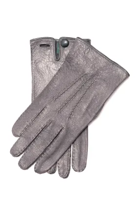 Gray Unlined Peccary Gloves