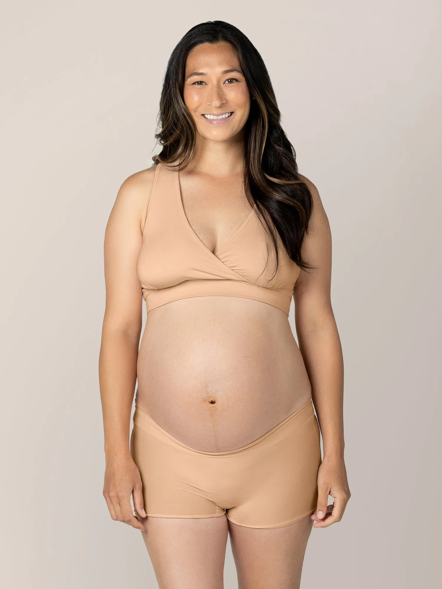 Grow with Me™ Maternity & Postpartum Boyshort | Beige