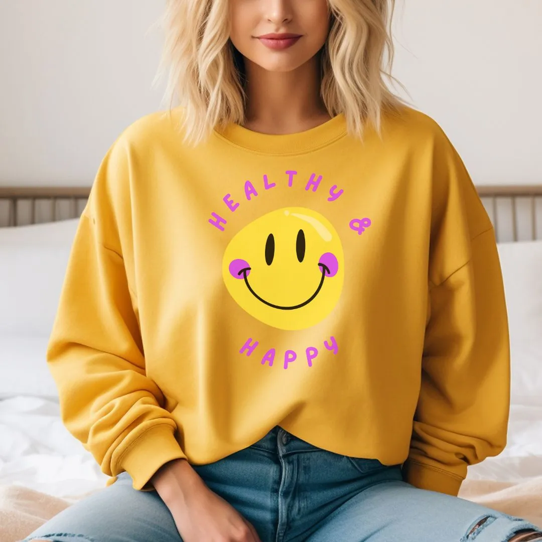 Healthy & Happy Trendy Sweatshirt Outfit