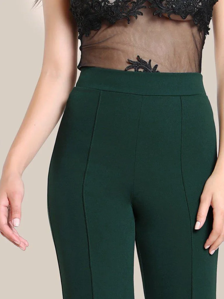 High Rise Piped Dress Pants