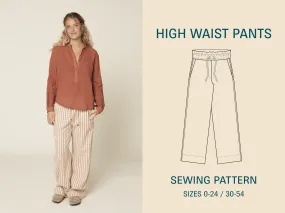 High Waist Pants - Printed Pattern