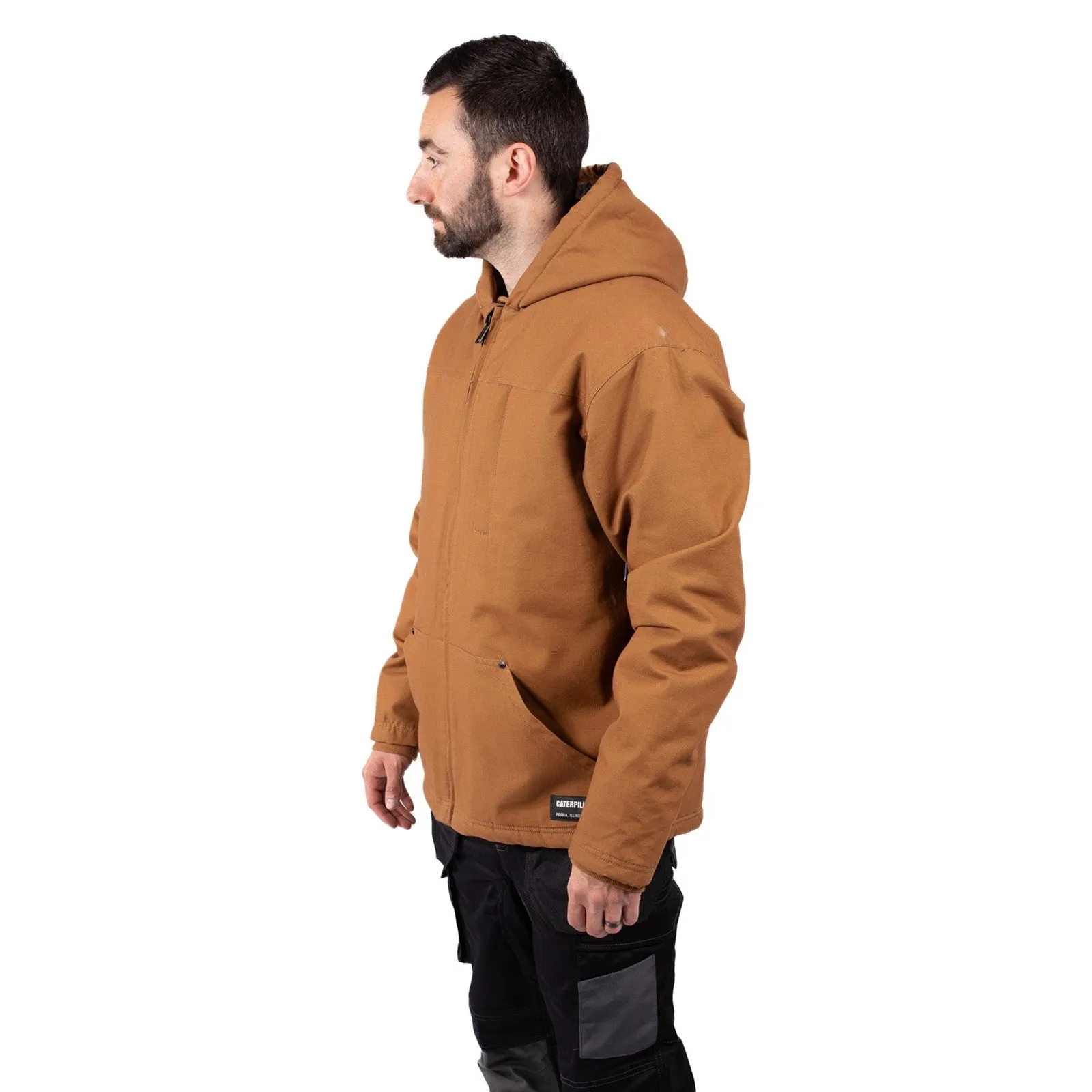 Hooded Sherpa Lined Jacket  Bronze