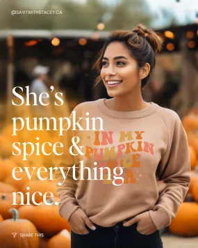 In My Pumpkin Spice Era Crew Neck Sweater    Large Elastic Waist Matching Sweat Pants