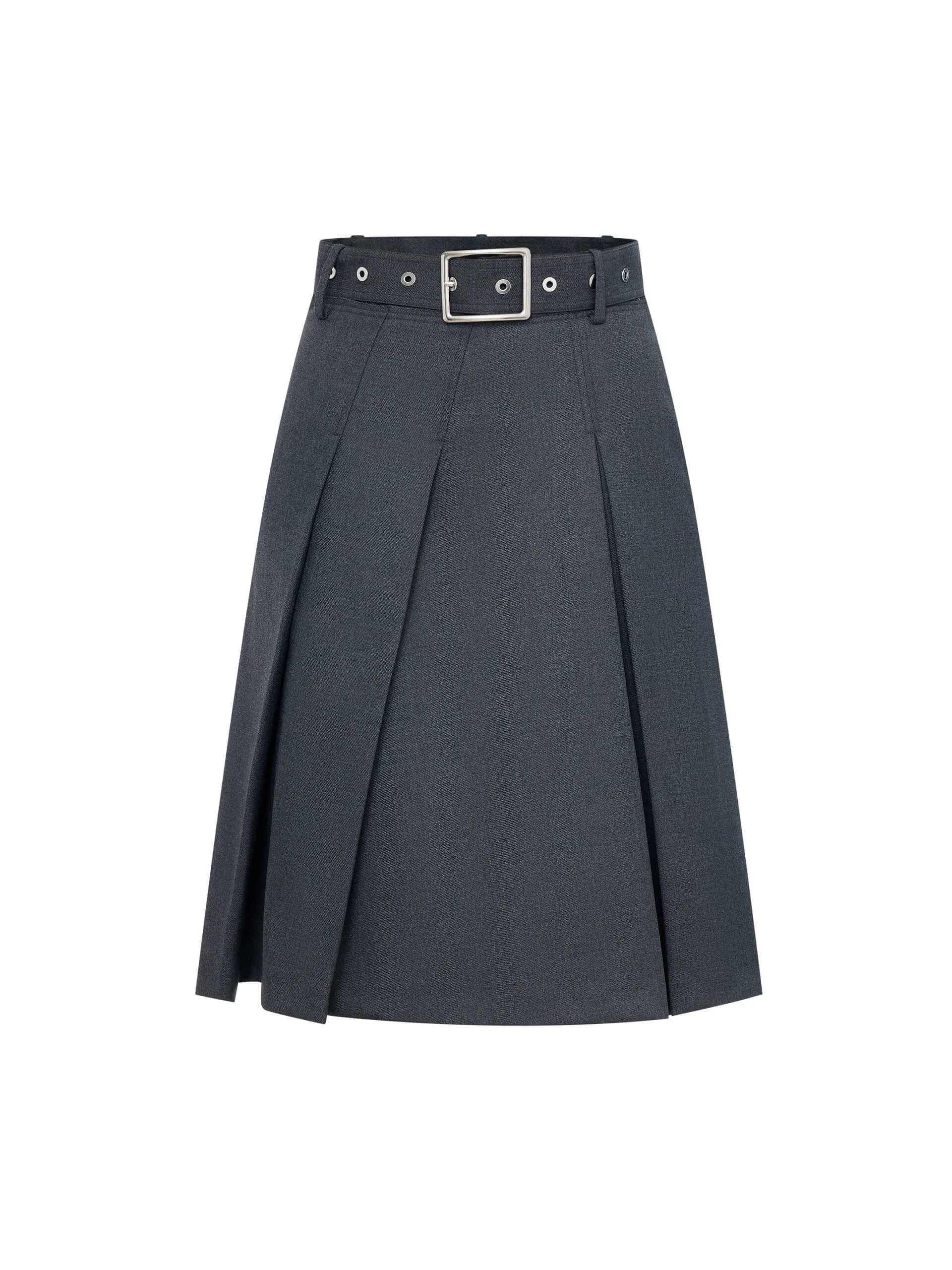 Irregular Pleated Midi Skirt