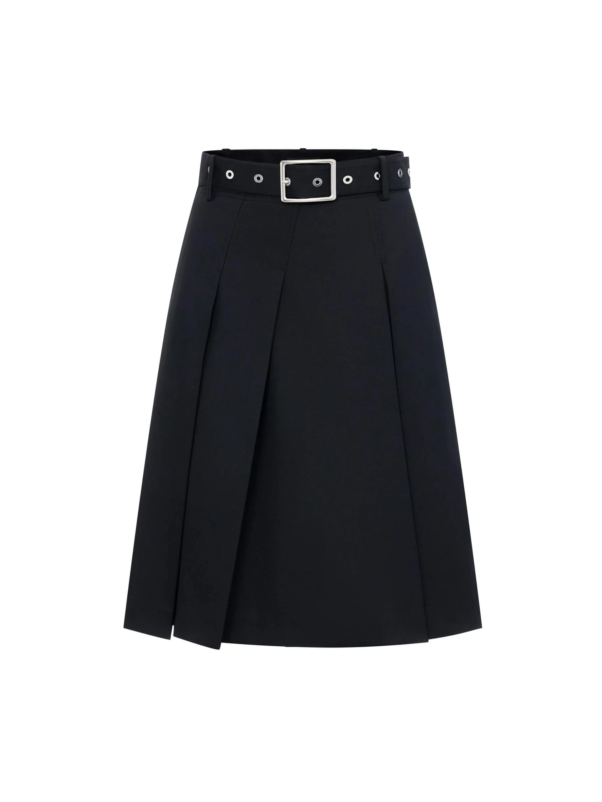 Irregular Pleated Midi Skirt