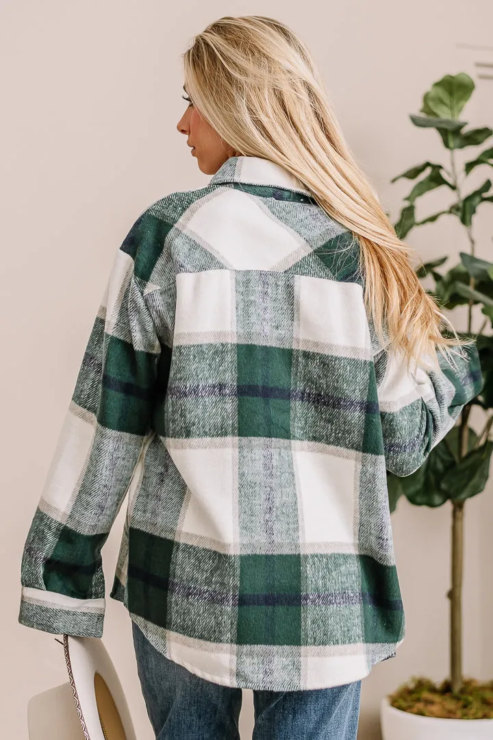 It's My Turn Plaid Flannel Shacket (Extended Sizes)