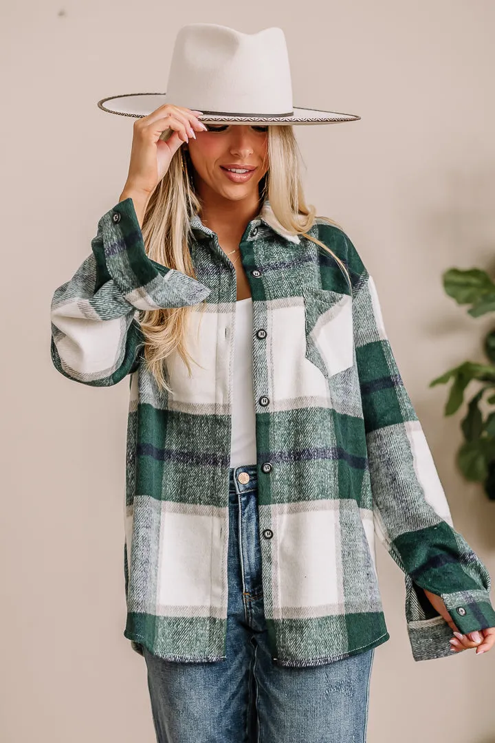 It's My Turn Plaid Flannel Shacket (Extended Sizes)