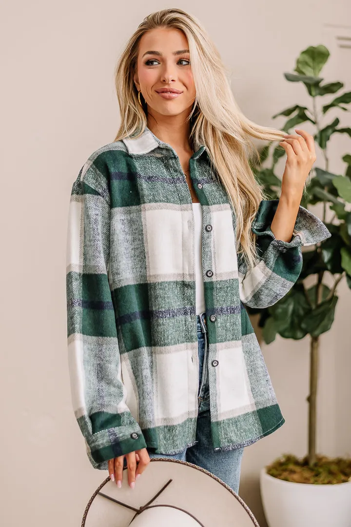 It's My Turn Plaid Flannel Shacket (Extended Sizes)