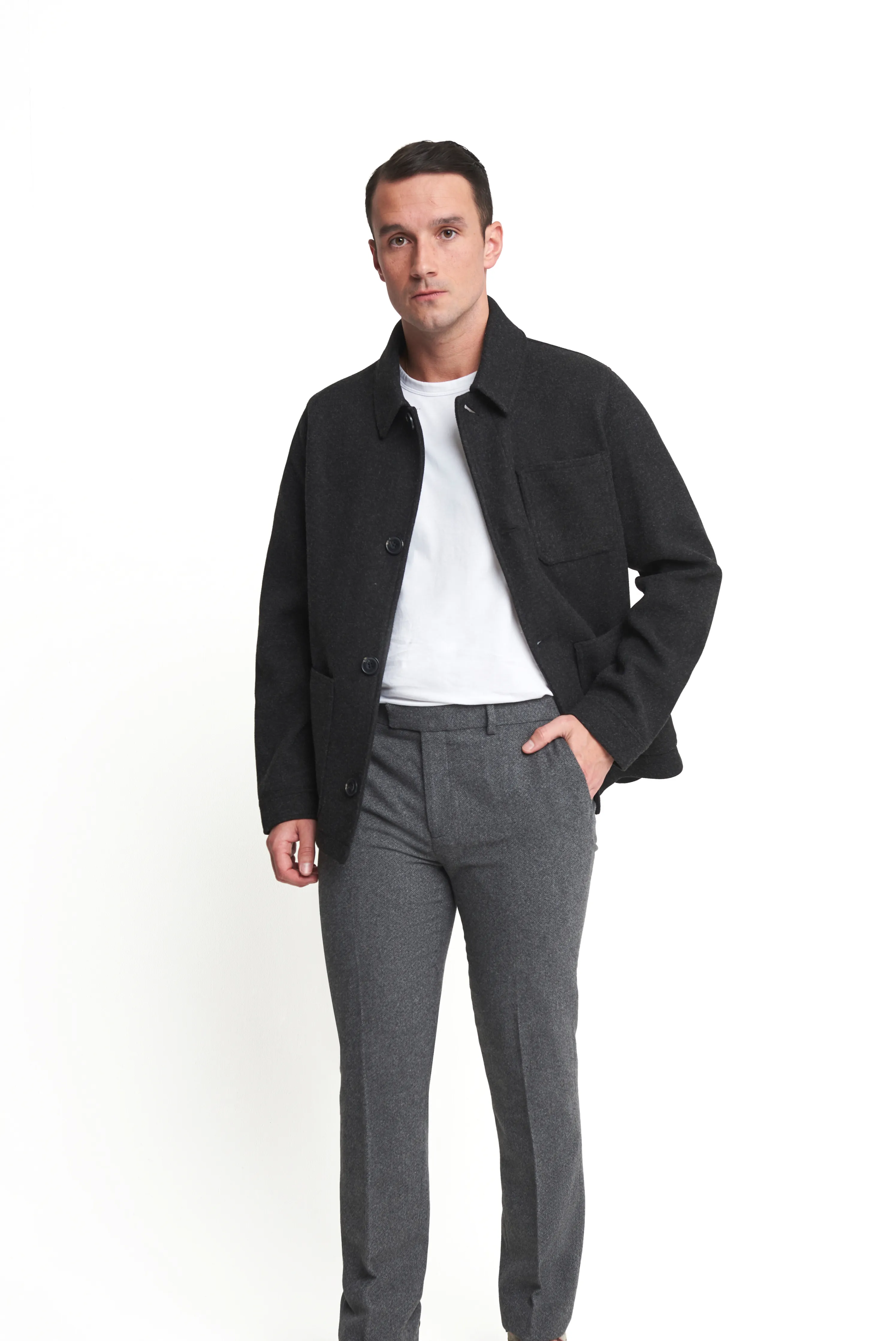 Jacques Shacket Harry Brown Jacket in Charcoal