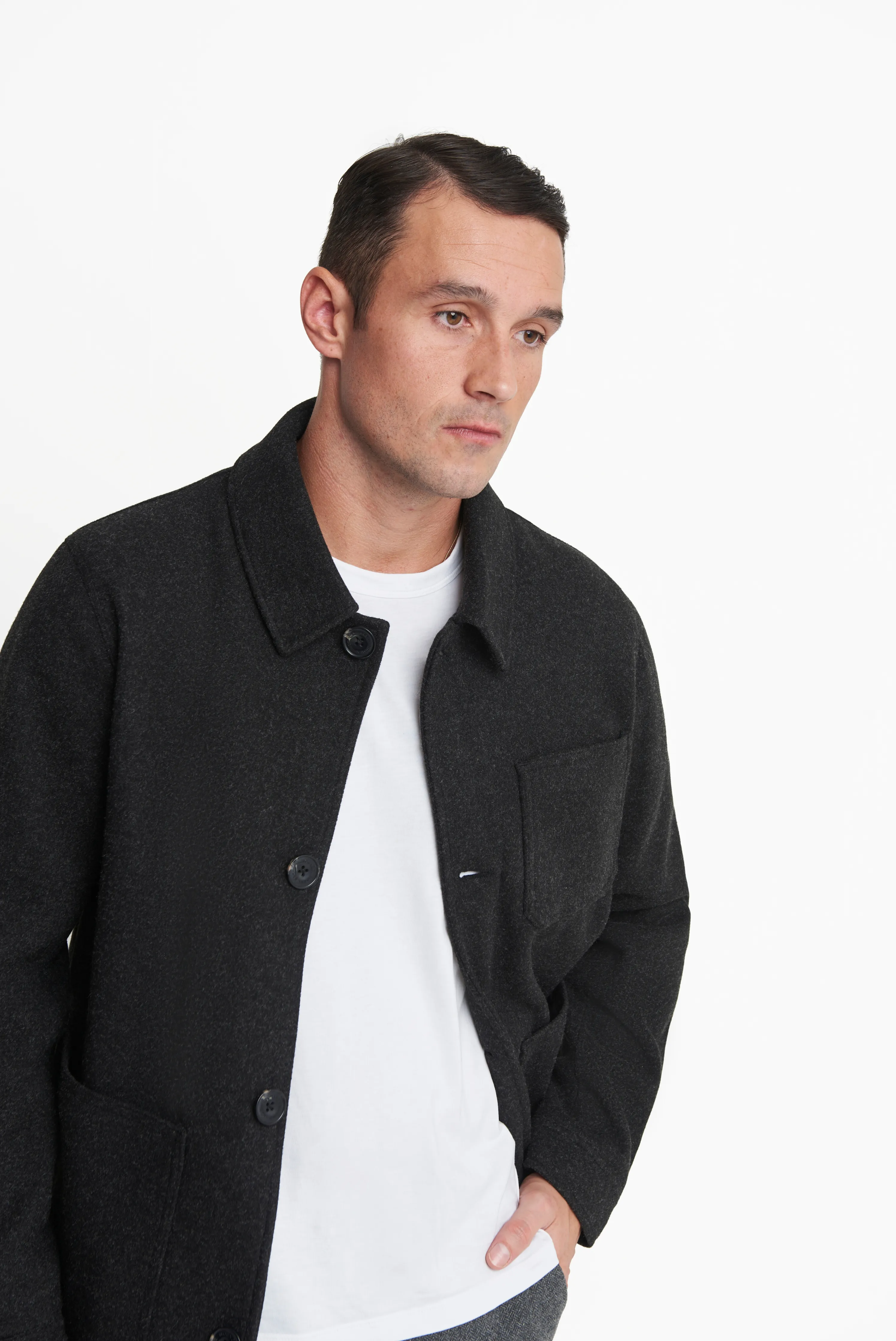 Jacques Shacket Harry Brown Jacket in Charcoal