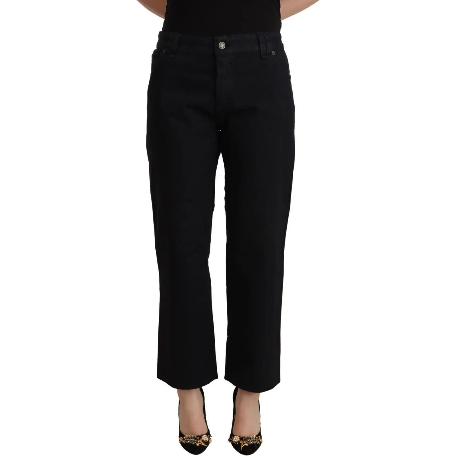 John Galliano Elegant High Waist Cropped Jeans