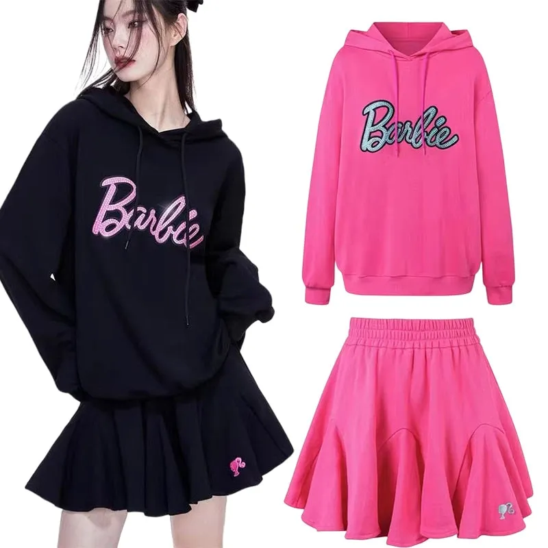 Joskaa Inspired Outfits New Pure Cotton Drill Loose Sweater Dress Suit Y2K Girls Hooded Sweatshirt Pleated Skirt Fashion Girls Gifts