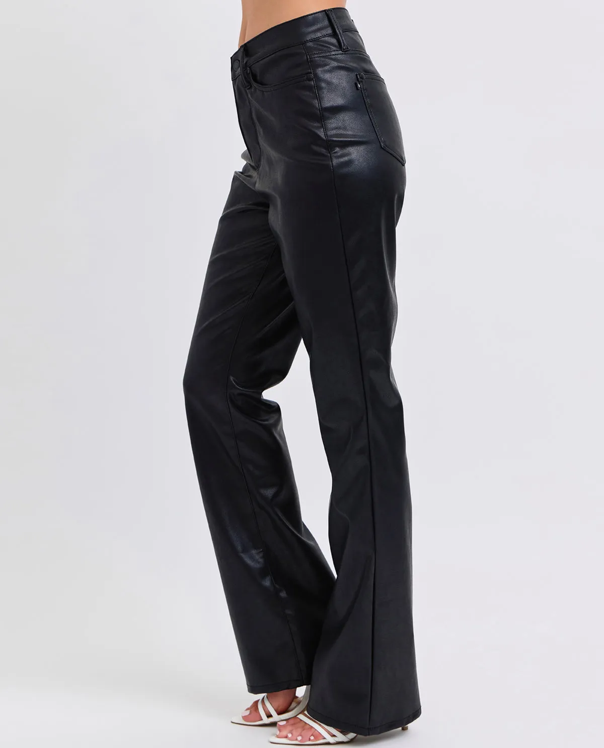 Judy Blue High Waist Faux Leather Bootcut Pant