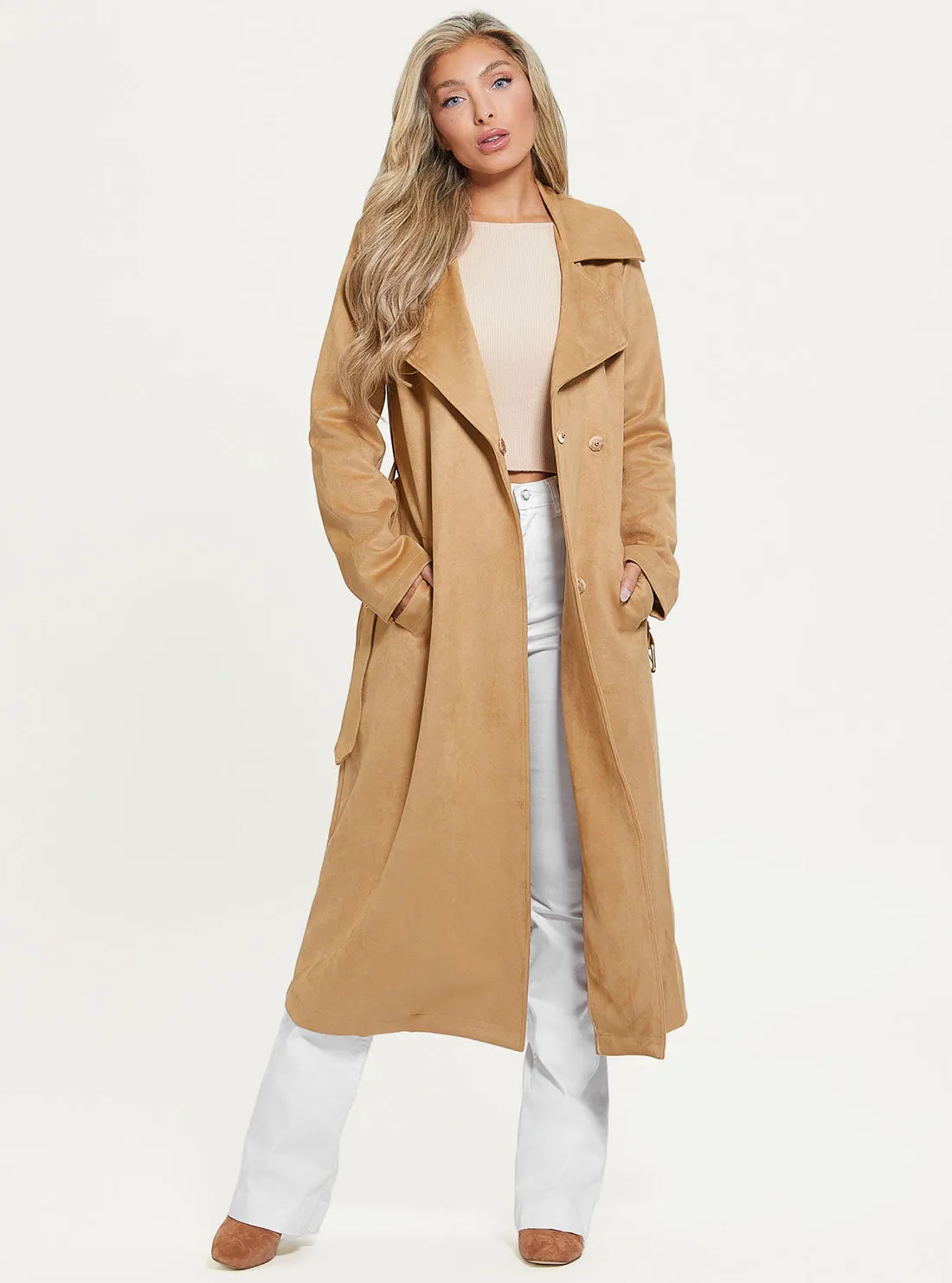 Khaki Tan Baraa Trench Coat