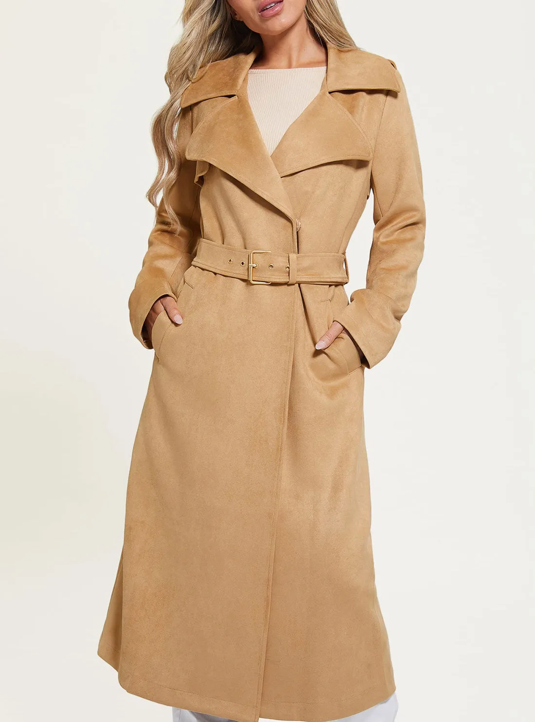 Khaki Tan Baraa Trench Coat