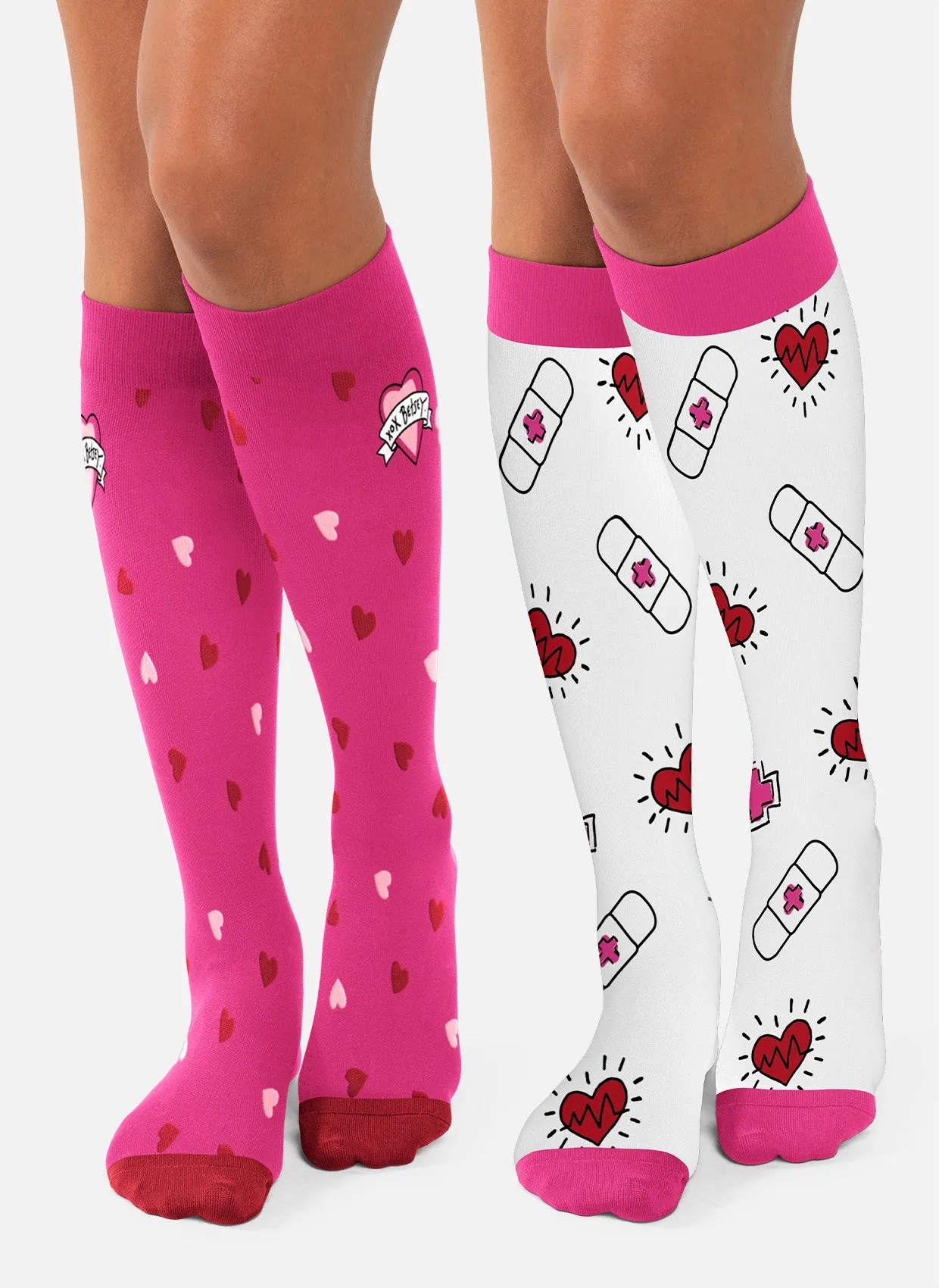 Koi Betsey Johnson Compression Socks - Love and Care (2 pack)