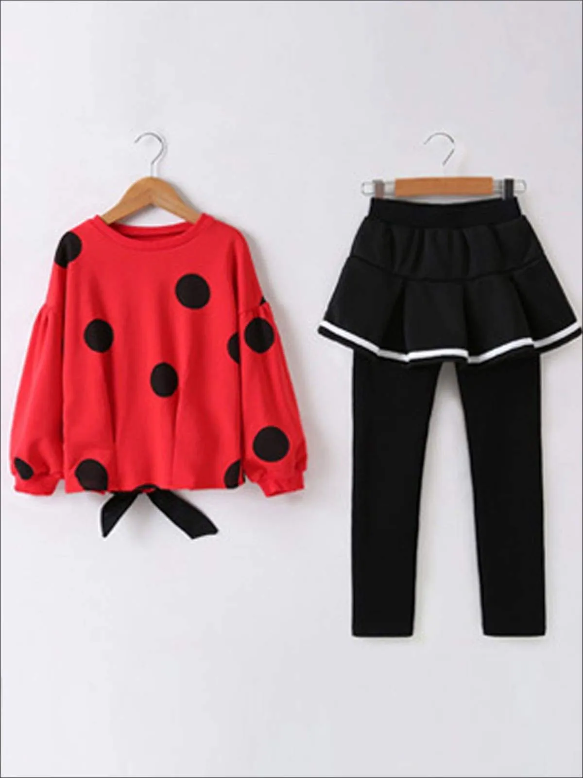 Lady Bug Prep Top And Skirt Legging Set