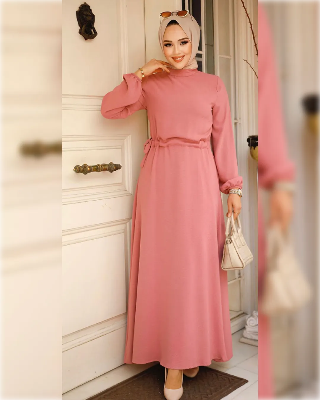 Layal - Aerobin Dress in Pink Shade  فستان  ليال الصيفي من نسيج الأيروبين باللون الزهري الجميل