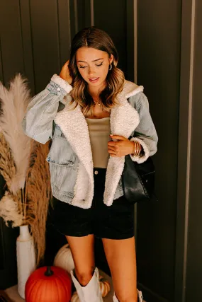 Layer Lover Sherpa Denim Jacket in Light Wash