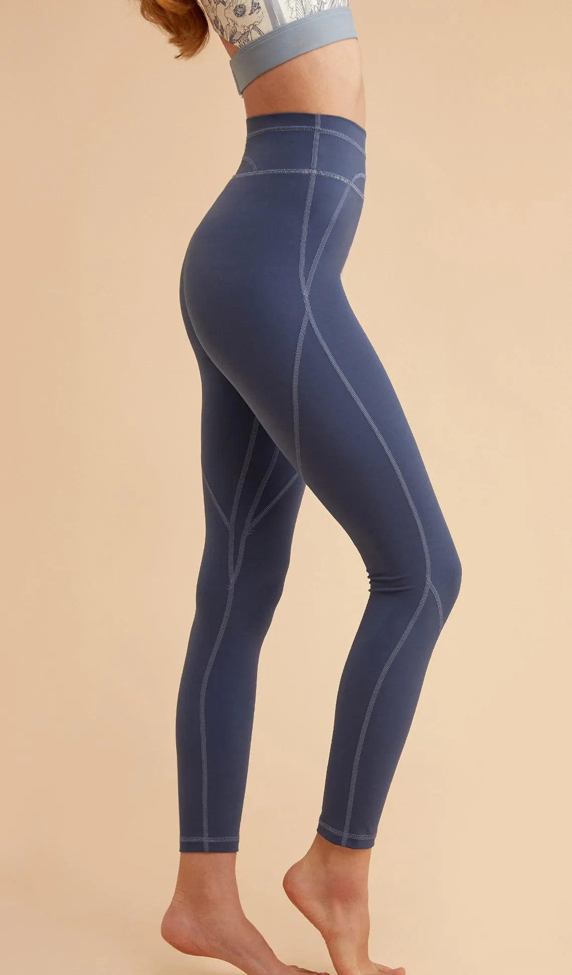 LENA High Waist Yoga Pants - Dark Blue