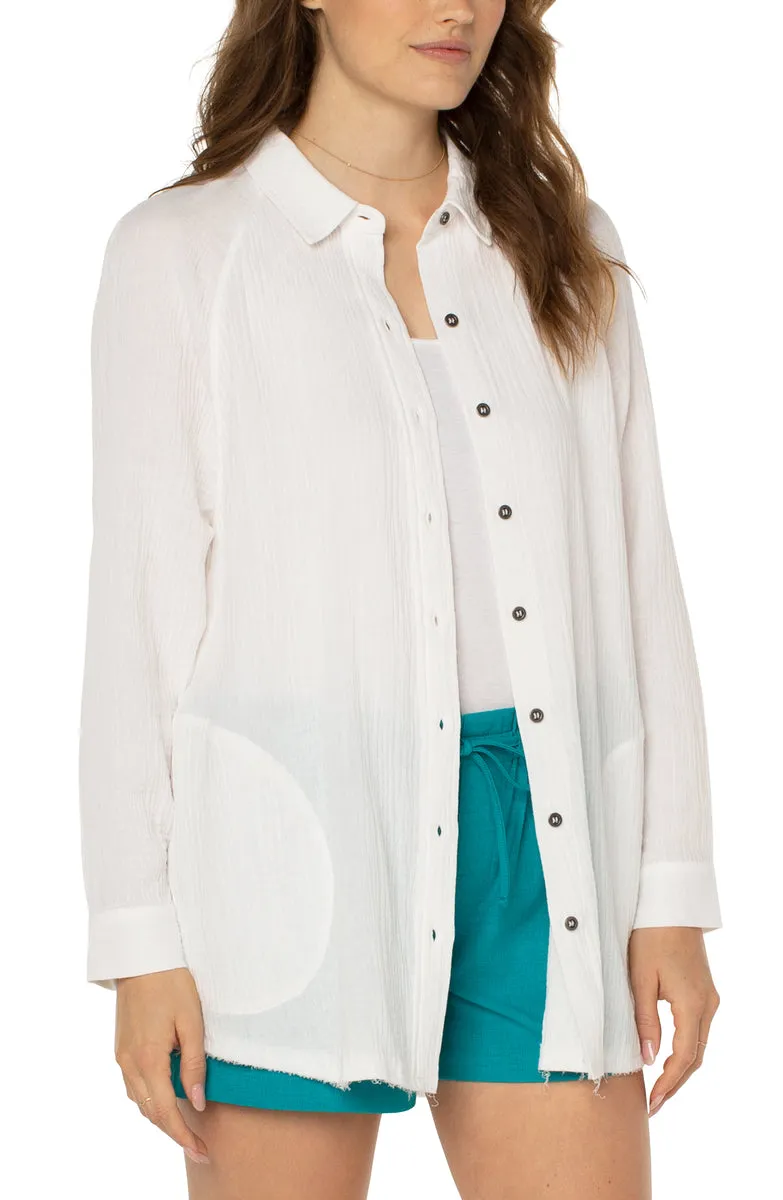 Liverpool oversized shirt jacket (white)