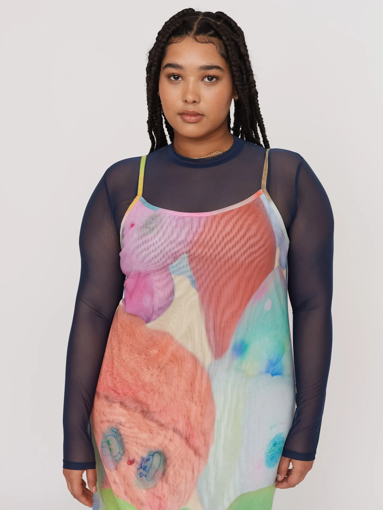 LO x Nhozagri Plush Mesh Dress