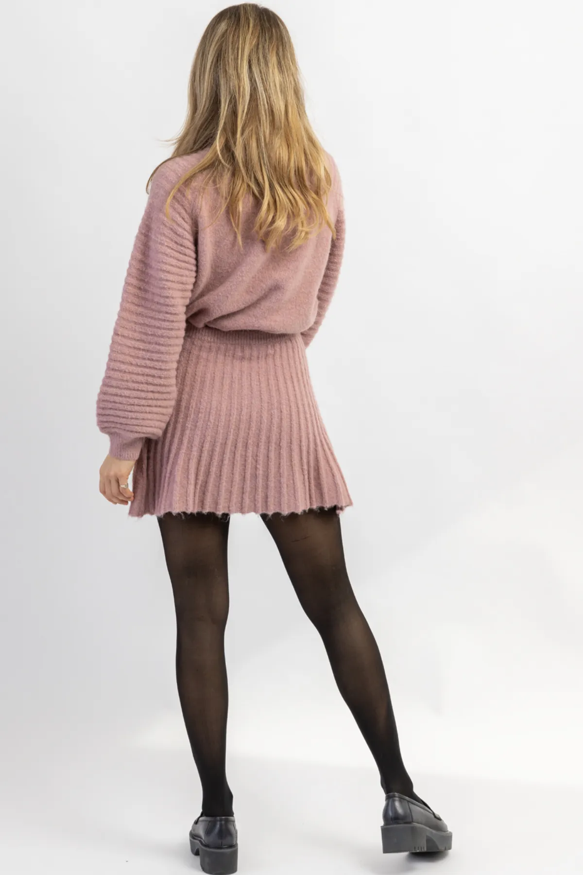 MANHATTAN MAUVE SWEATER SKIRT SET