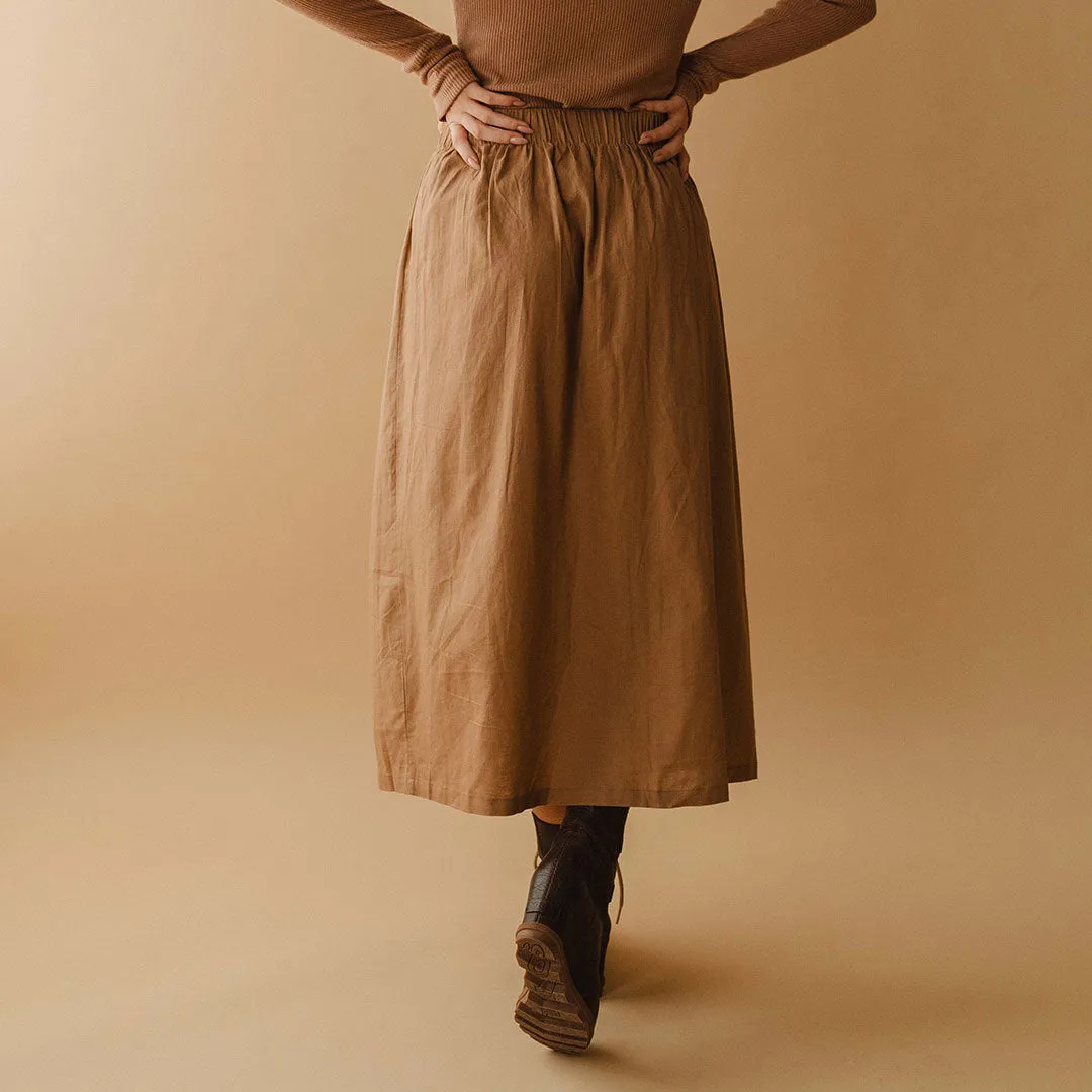 Maxi Button Skirt, Camel