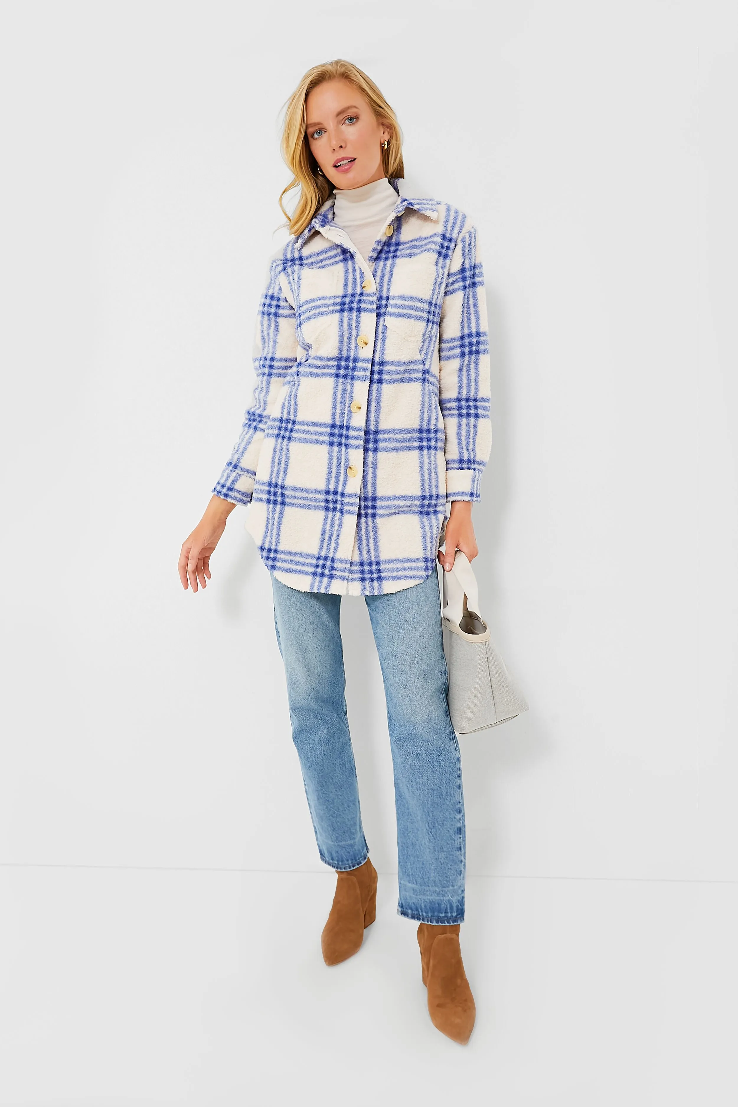 Mazarine Blue Bailey Long Shirt Jacket