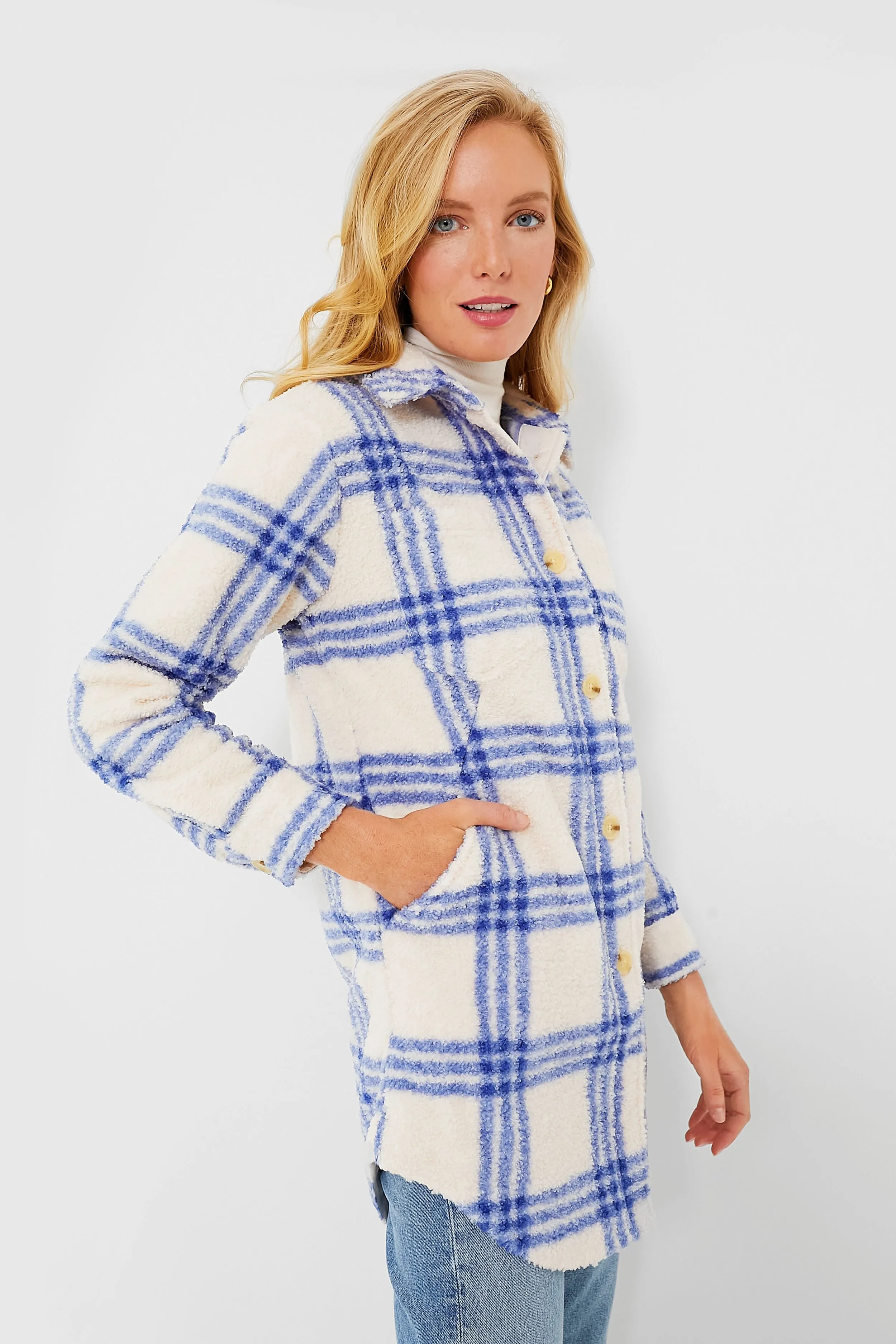 Mazarine Blue Bailey Long Shirt Jacket