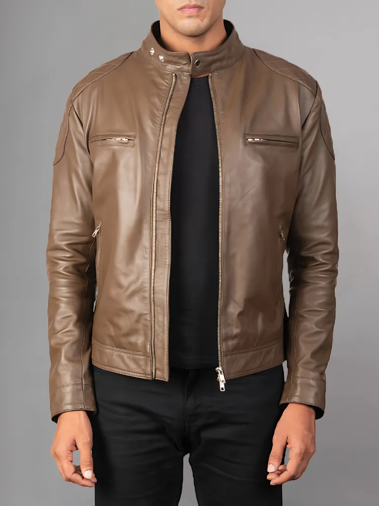 Men 2023 Casual Motor Distressed Leather Jacket